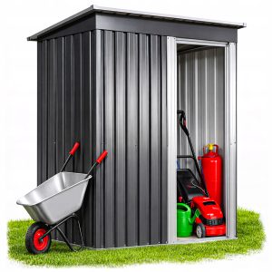 DOMEK NARZĘDZIOWY BLASZANY szopka składzik GARAŻ schowek 181x162x86cm STAL